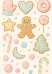 Cute festive cookie pattern