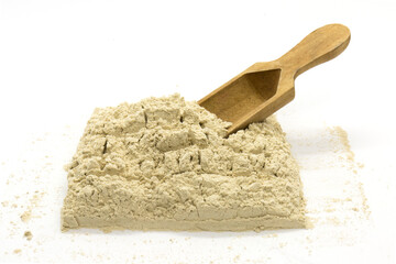  Yellow square clay and wood spoon