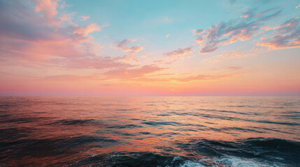 Sunset reflecting on calm ocean water creating beautiful landscape