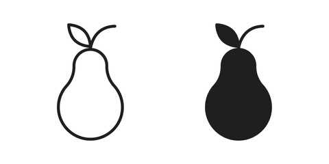 Pear icon on white background. Stock vector icon