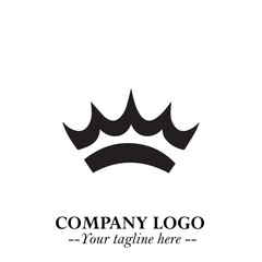 Elegant Black Crown Logo Symbol on a Clean White Background for Premium Branding Design