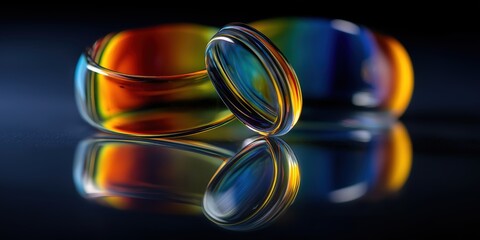 Chromatic Refraction: Captivating glass artistry showcases the dance of light through the spectrum. A visual symphony of color and form, where brilliance meets reflection.