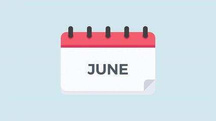 Looping calendar animation showing smooth monthly page transition with soft paper peel revealing a new month on a clean minimal background rendered in detailed style prores alpha channel 4k 60fps