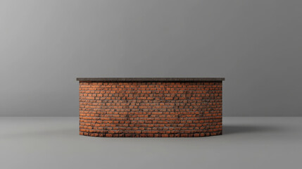 Reception counter mockup with brick wall background style front interior registration copy space desk design indoor decoration front view decoration three-dimensional