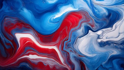 Obraz premium Abstract Painting Can Be Used As A Trendy Background For Wallpapers Posters Cards Invitations Websites Modern Artwork Marble Effect Painting Mixed Blue Red And White Paints
