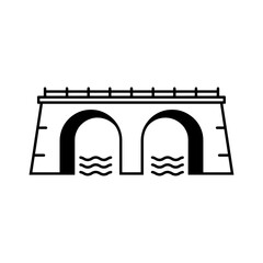 Fototapeta premium Elegant bridge illustration, perfect for travel blogs or architectural designs. Simple, strong lines evoke stability and history in a modern, minimalist style.