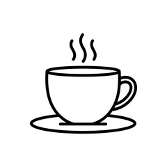 Enjoy a hot cup of coffee, tea or cocoa with this simple, modern line art icon. Perfect for menus, cafes, and warm beverage advertisements.