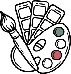 Artist s tools for painting and color selection