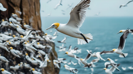 seagulls in flight