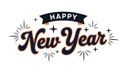 Happy new year wishes with yellow feather boa on black background, festive celebration concept