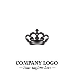 Elegant Black Crown Logo Symbol on a Clean White Background for Premium Branding Design