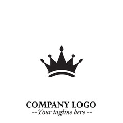Elegant Black Crown Logo Symbol on a Clean White Background for Premium Branding Design