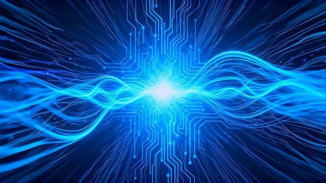 Abstract digital circuit wave pattern