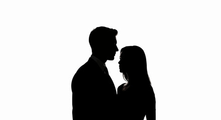 Silhouette of a Couple in Love.