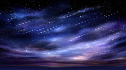 Shooting Stars Streaking Across a Dark Night Sky
