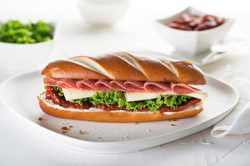 Sandwich with salami