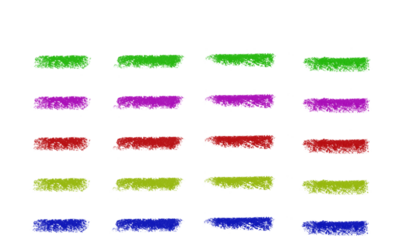 Chalk style brush strokes collection in different colors