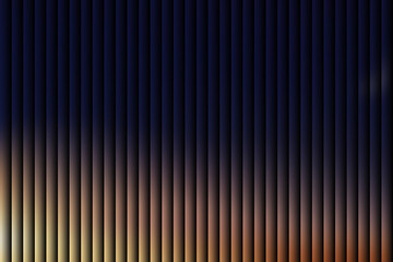 Obraz premium Abstract background with vertical dark blue and orange gradient lines creating a modern, textured pattern resembling blinds or corrugated surface