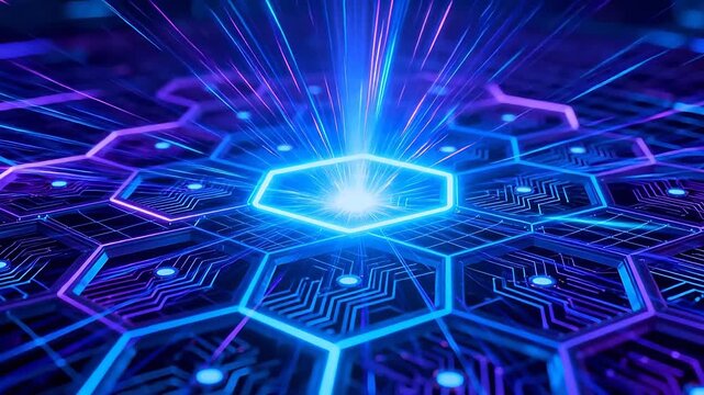 Futuristic circuit pattern with glowing lines
