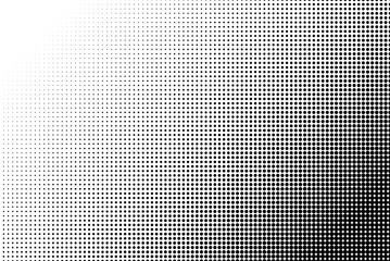 Black halftone dot gradient texture for abstract backgrounds, comic effects, retro overlays, and modern graphic design elements