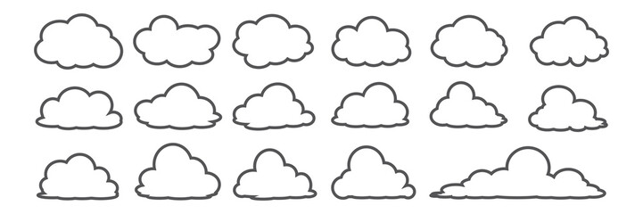 cloud bubble illustration with outline style.