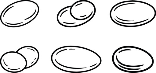 Set of Minimalist hand drawn lentil outline icon vector