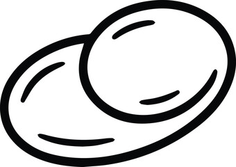 Minimalist hand drawn lentil outline icon vector