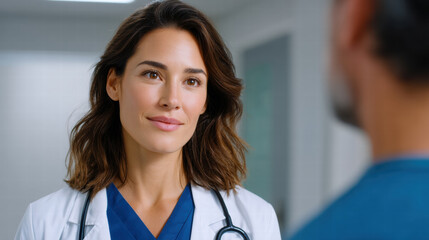 Alzheimer detection in primary care is supported by caring female doctor listening attentively to patient concerns