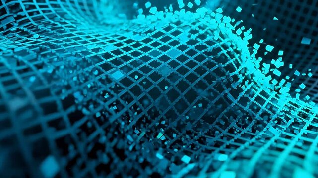 Abstract digital grid wave