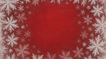 Festive snowflakes on red wallpaper