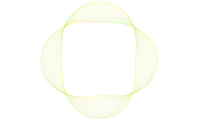 Abstract Green and Gold Interwoven Wave Pattern on Transparent Background for Creative Projects