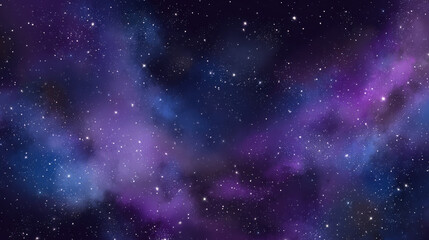 A Galaxy with Bright Nebulae and Scattered Stars in Space