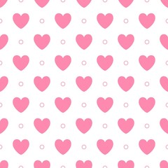 Seamless pink heart pattern, heart background and wallpaper.