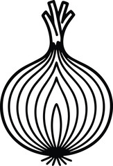 Minimalist hand drawn half onion outline icon vector