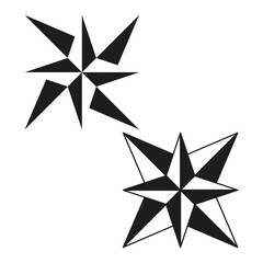 Obraz premium Compass star elements. Navigation guide symbols. Geometric eight point. Vector simple set.