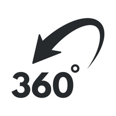 360 degree view icon design for digital applications and visual content platforms