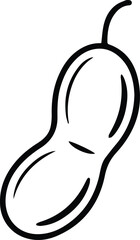 Minimalist hand drawn soybean outline icon vector