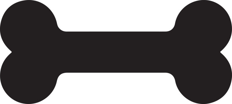 Dog bone silhouette vector icon illustration