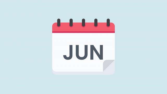 Looping calendar animation with a peeling paper effect exposing the next month creating a tactile and smooth flowing transition prores alpha channel 4k 60fps