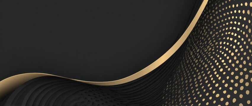Abstract dark background with flowing gold accent and dotted design