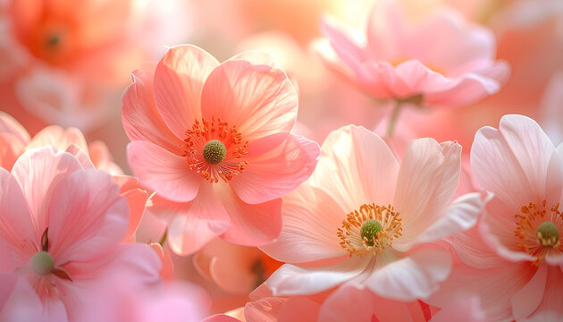 close up of pink flowers - Powered by Adobe