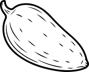 Minimalist hand drawn yam root outline icon vector