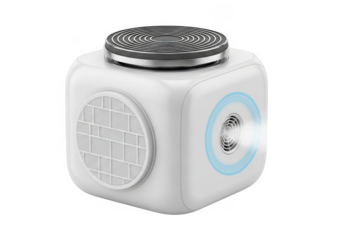 Modern cube air purifier isolated on transparent background for home and office use