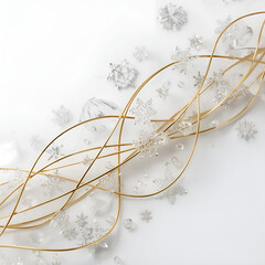 Luxury golden thread intricately weaving through delicate patterns.