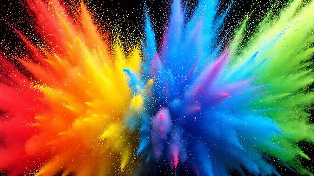 Colorful powder explosion
