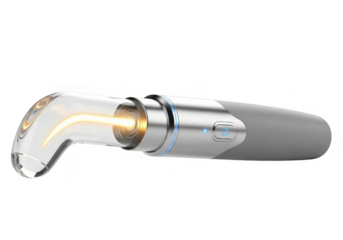 Advanced laser skin treatment device isolated on transparent background for dermatology and beauty salon use