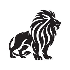 tribal warrior lion vector silhouette clip art logo design illustration. abstract warrior lion icon set collections