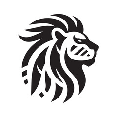 tribal warrior lion vector silhouette clip art logo design illustration. abstract warrior lion icon set collections
