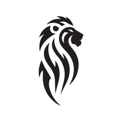 tribal warrior lion vector silhouette clip art logo design illustration. abstract warrior lion icon set collections