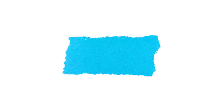 Blue torn paper strip isolated on transparent background
